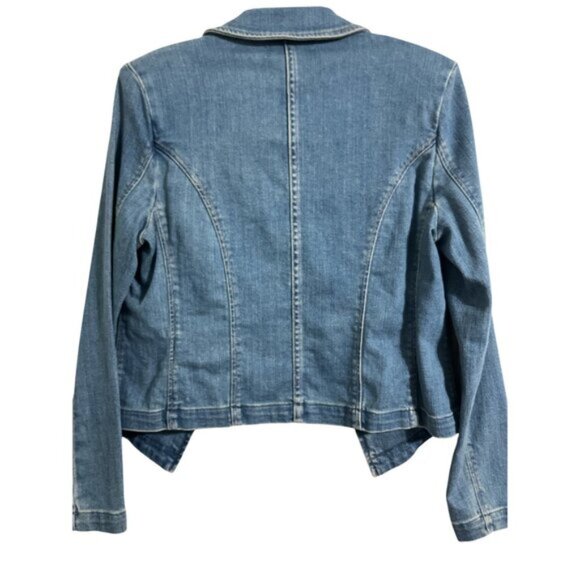 L’AGENCE Wayne Denim Blazer Open Front Blue size Medium - Picture 4 of 15